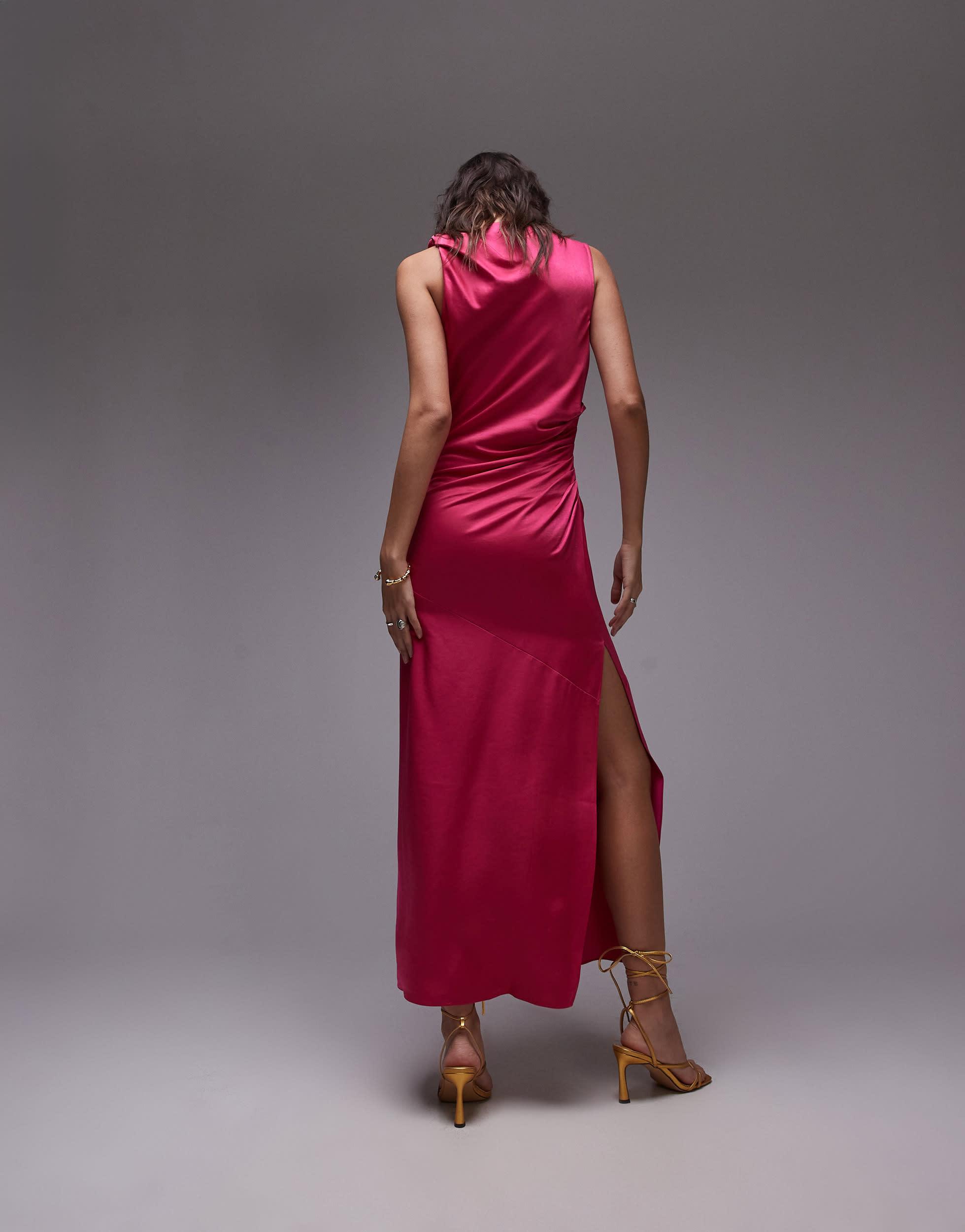 Topshop satin dress clearance