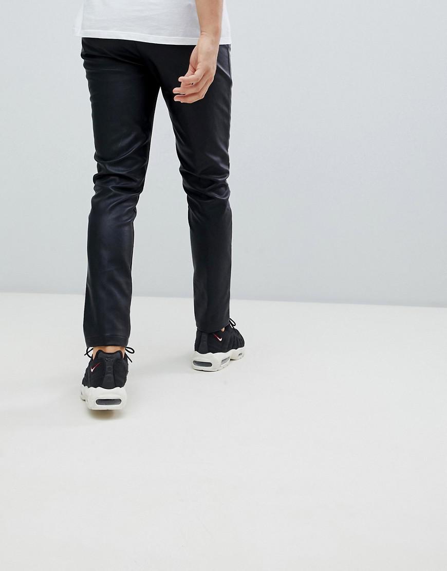 BoohooMAN Faux Leather Trousers In 