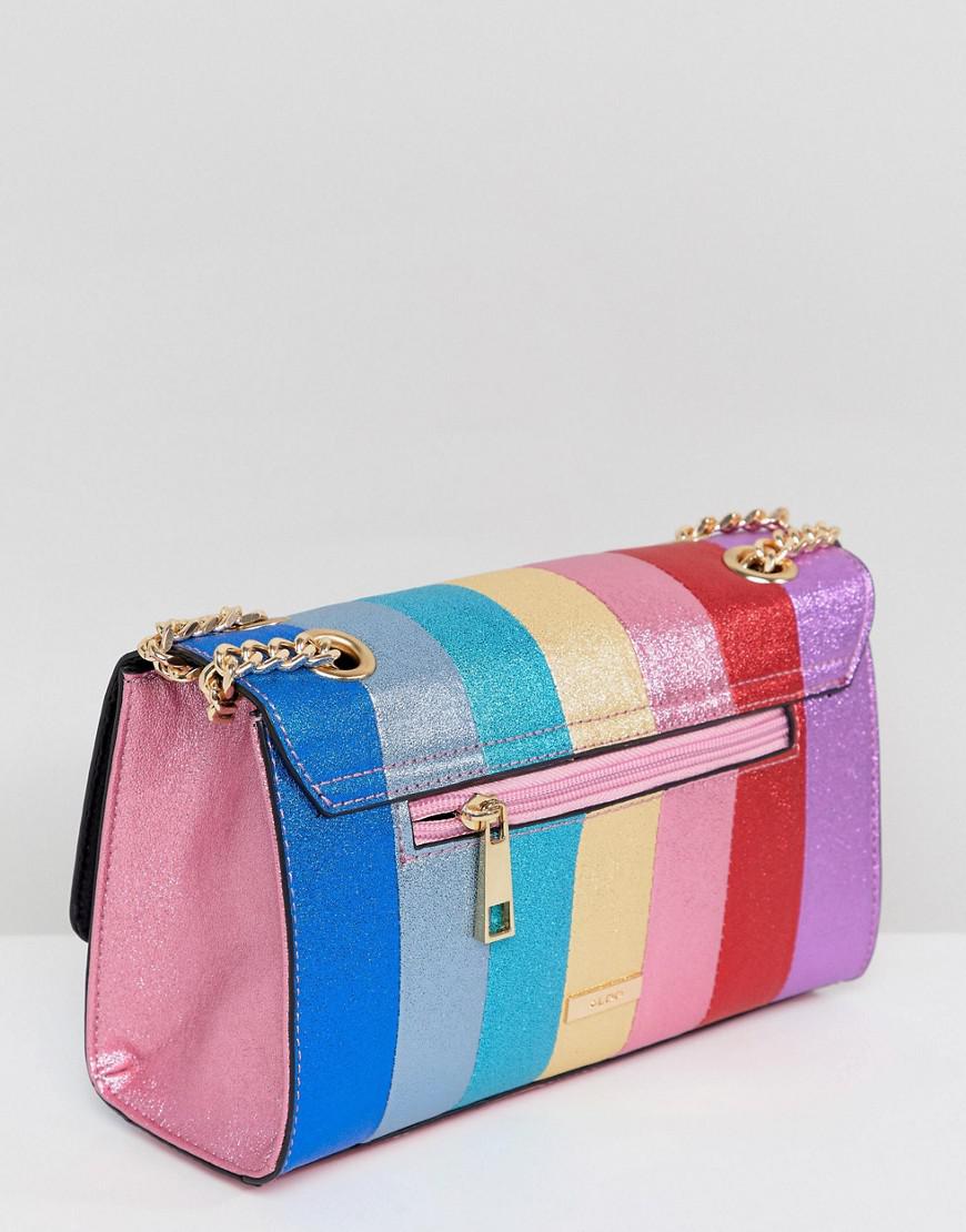 Girls' Glitter Rainbow Striped Crossbody Bag - Cat & Jack 1 ct
