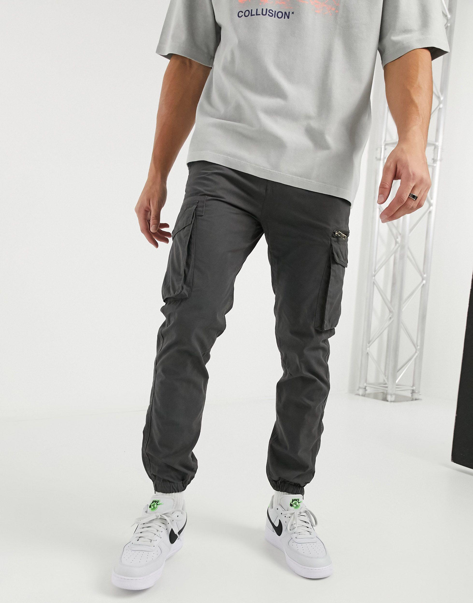 River Island Tapered Cargo Trousers in 