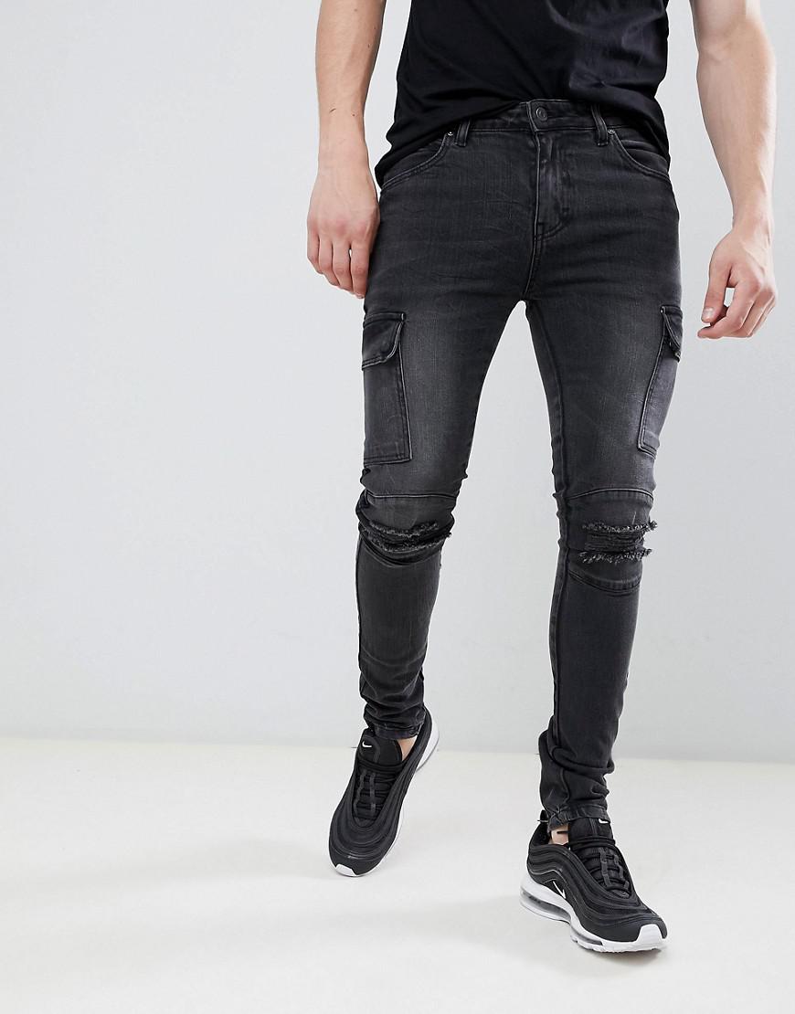 skinny jeans with cargo pockets