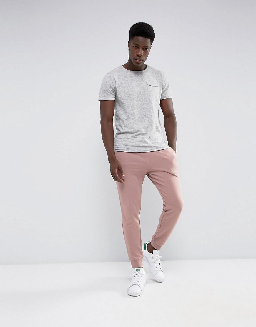 New Look Cotton Joggers In Dusty Pink for Men - Lyst