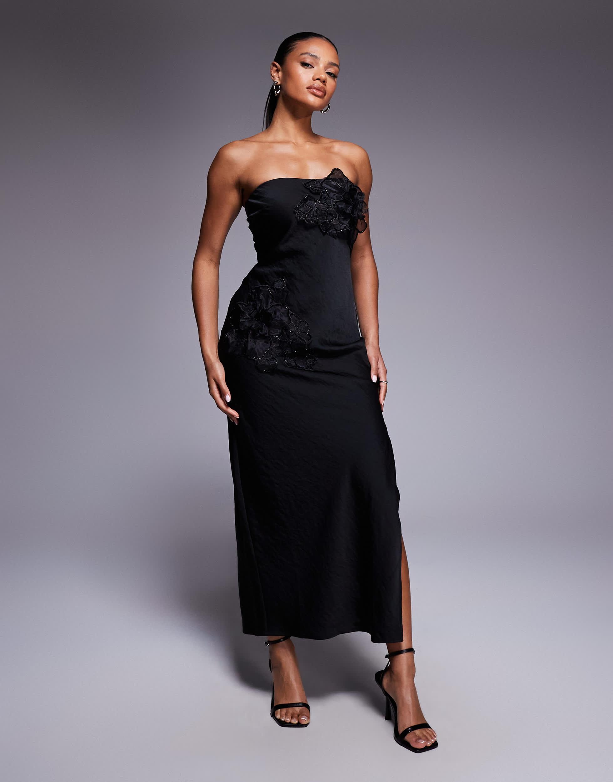 sequin fringe mini dress Short Strapless by Ladivine CM375 Size:5X / UK22 / US18 Modern Modest Gown With Petals Design 60 Best Christmas Party CDCM375