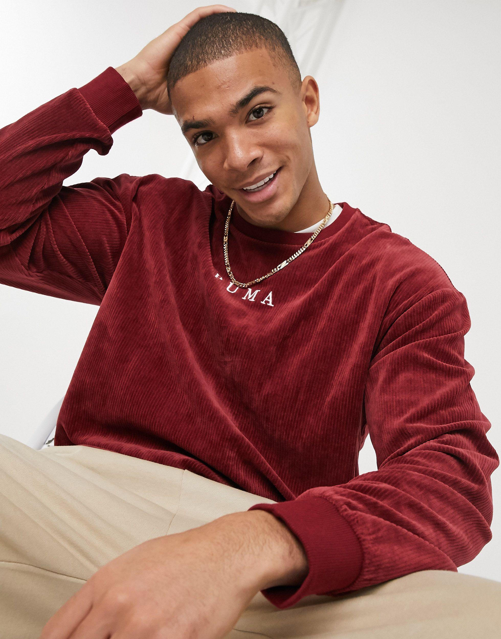 PUMA Cord Sweatshirt in Red for Men | Lyst UK