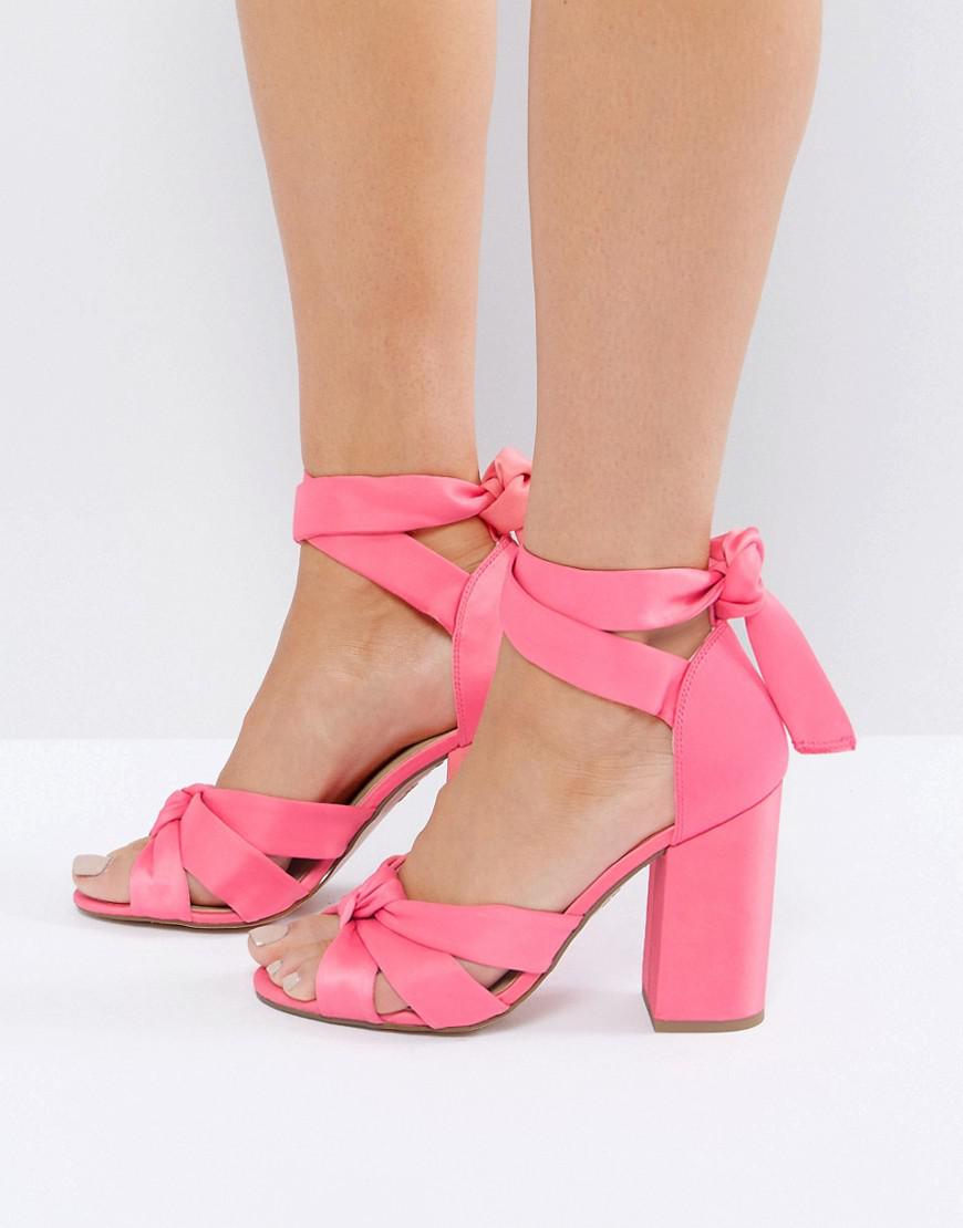 pink wrap around heels
