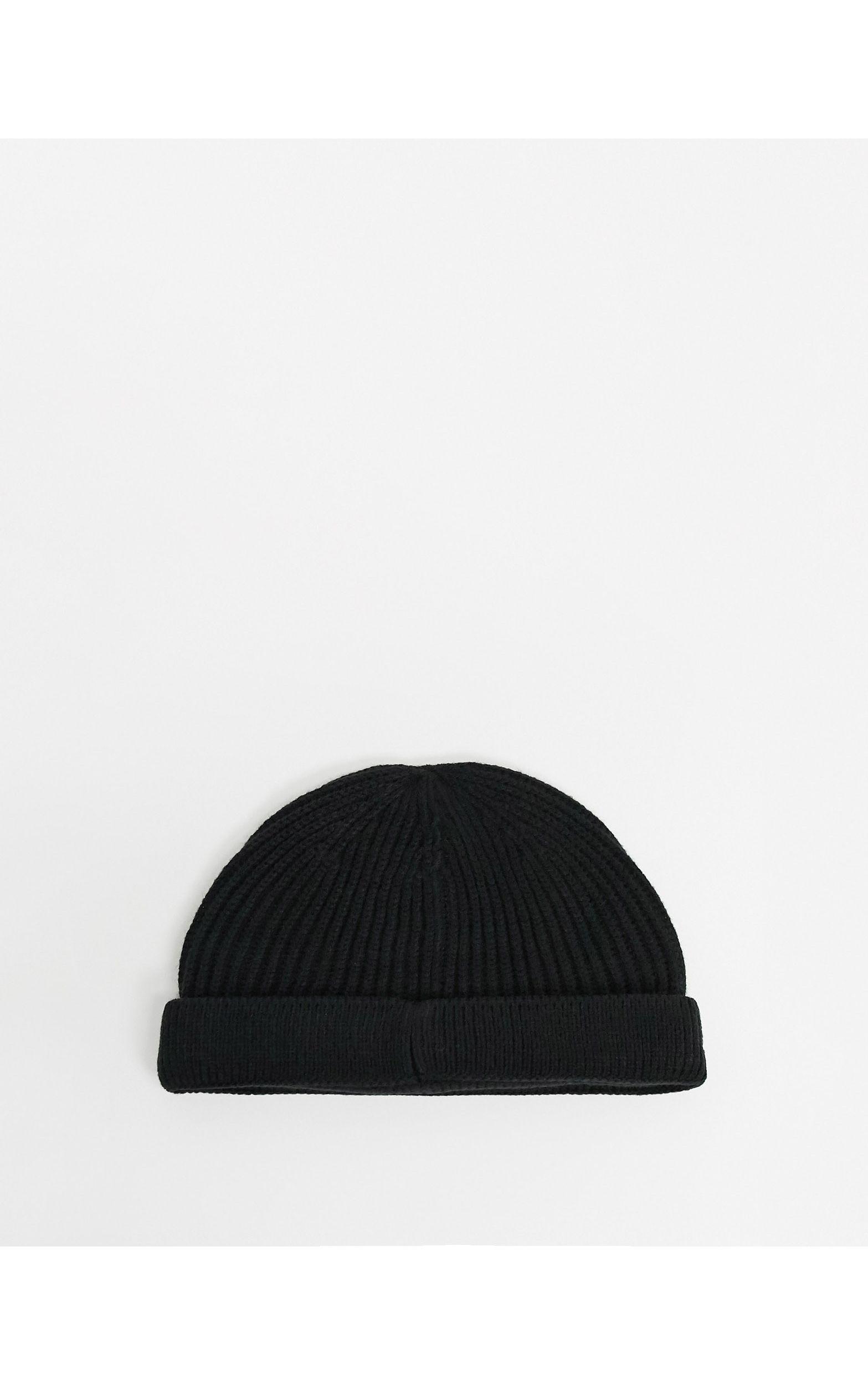 Only \u0026 Sons Fisherman Beanie in Black 