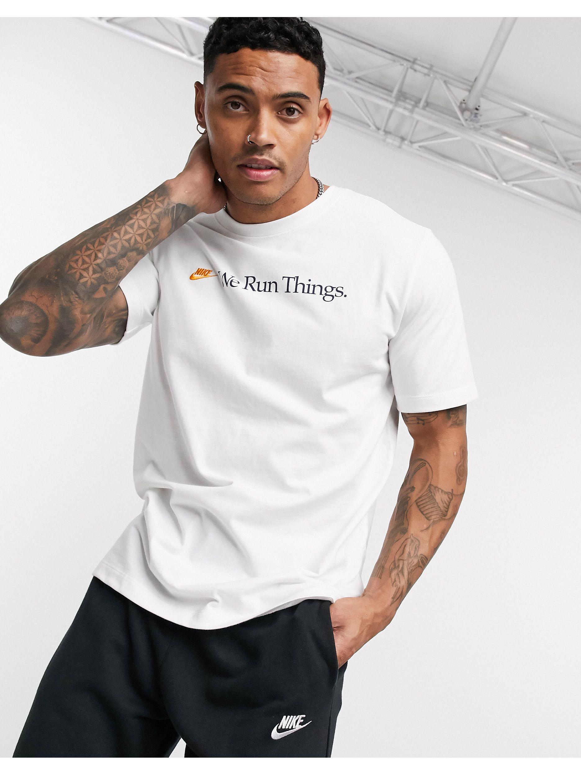 Nike 'we Run Things' T-shirt in Beige (Natural) for Men - Lyst