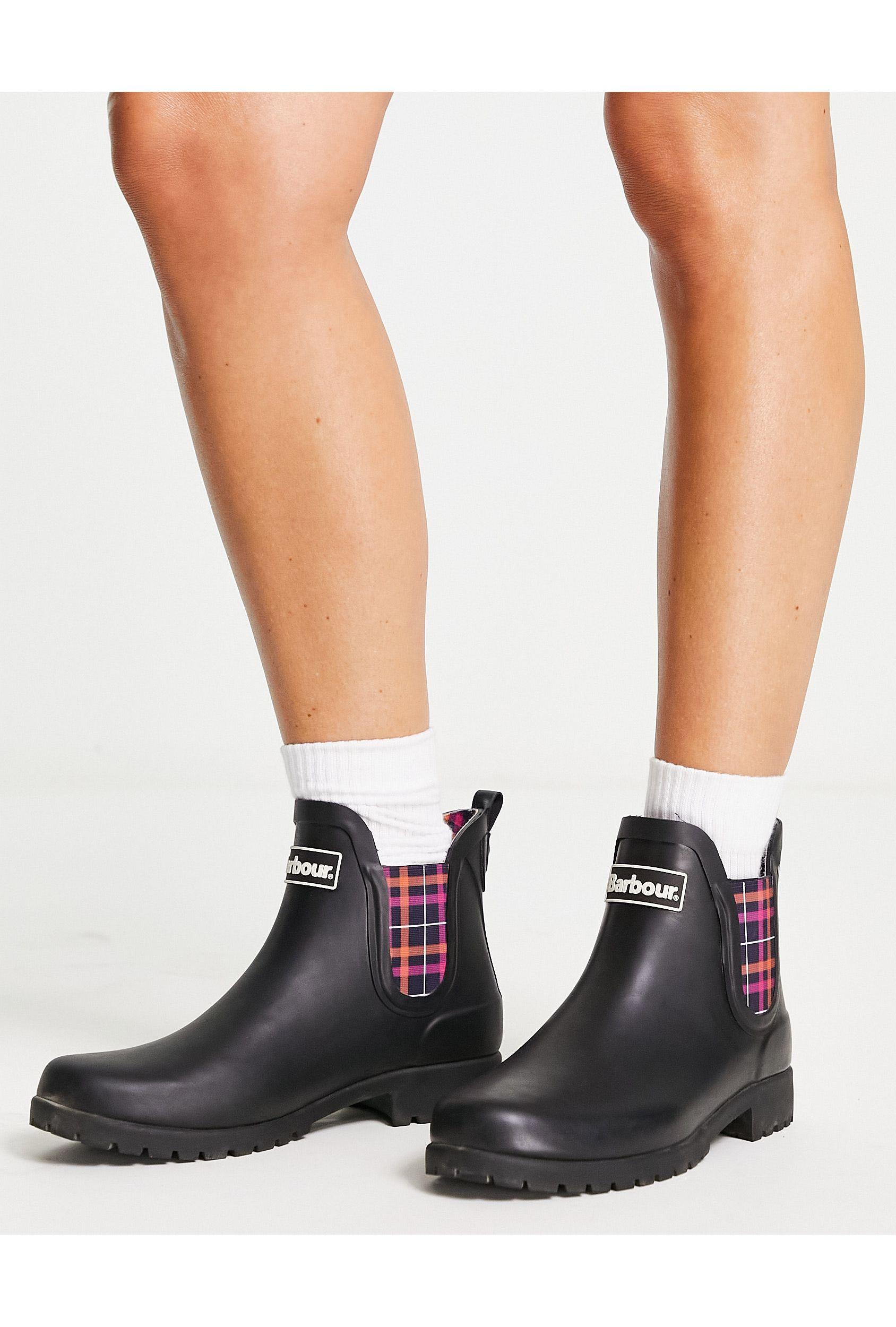 Barbour X Asos Exclusive Wilton Wellington Boots in White | Lyst