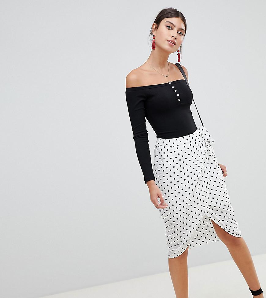 White Polka Dot Wrap Skirt Midi Polka Dot Sarong Skirt Shein