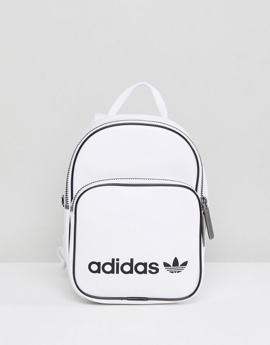 adidas Originals Mini Backpack In White Faux Leather | Lyst