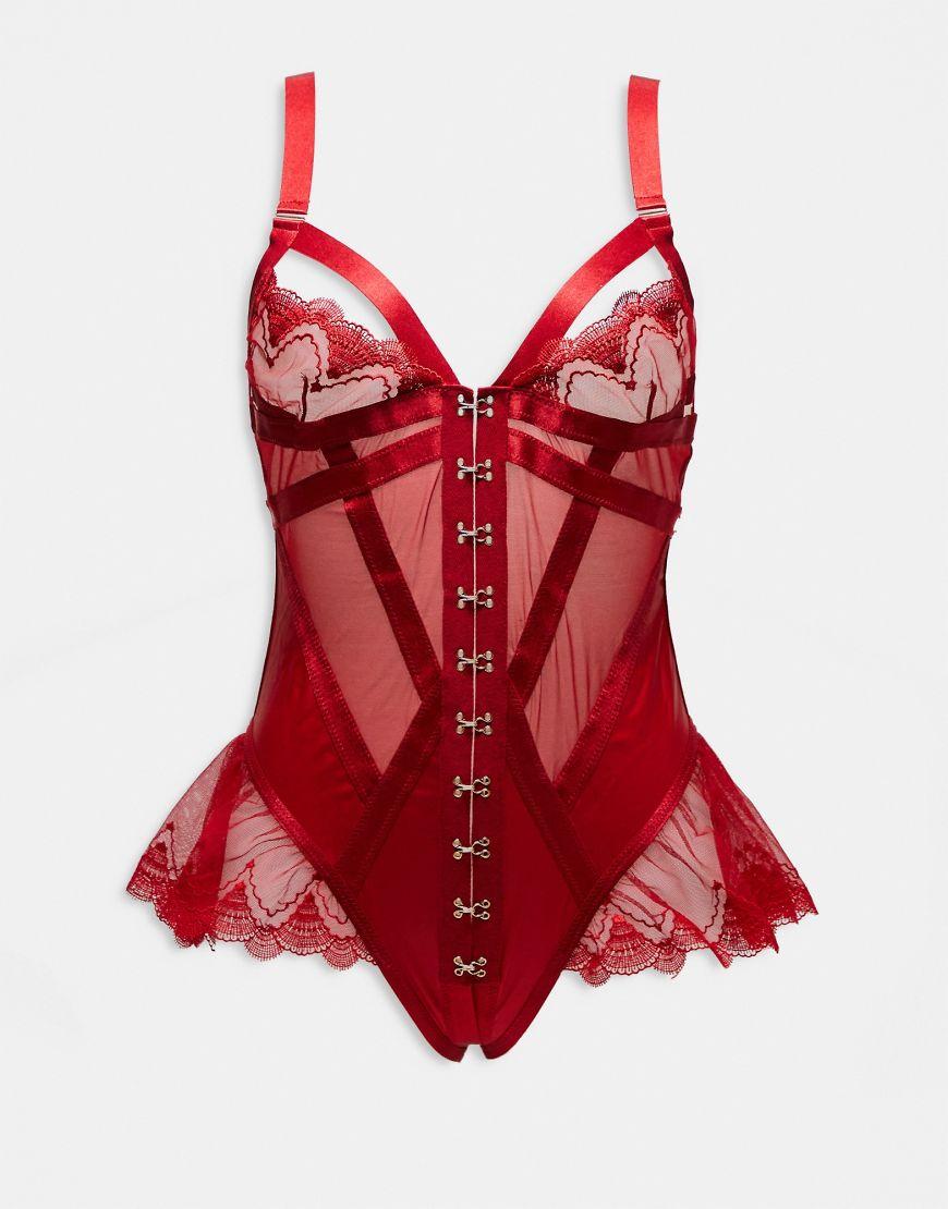 Ann Summers The Extrovert Ouvert Bodysuit in Red Lyst UK