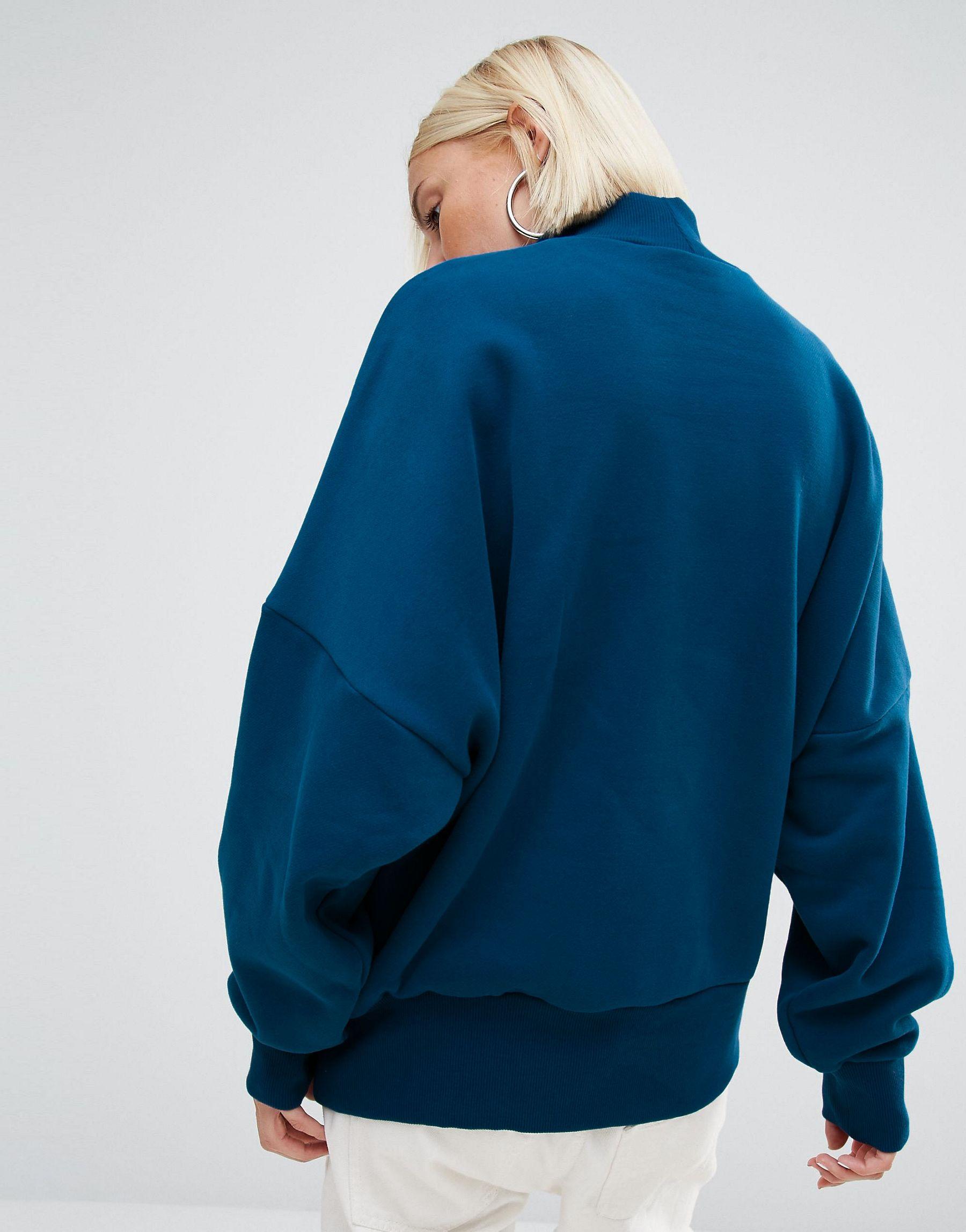 adidas Originals Cotton Originals High Neck Sweatshirt With Trefoil Logo in  Blue | Lyst