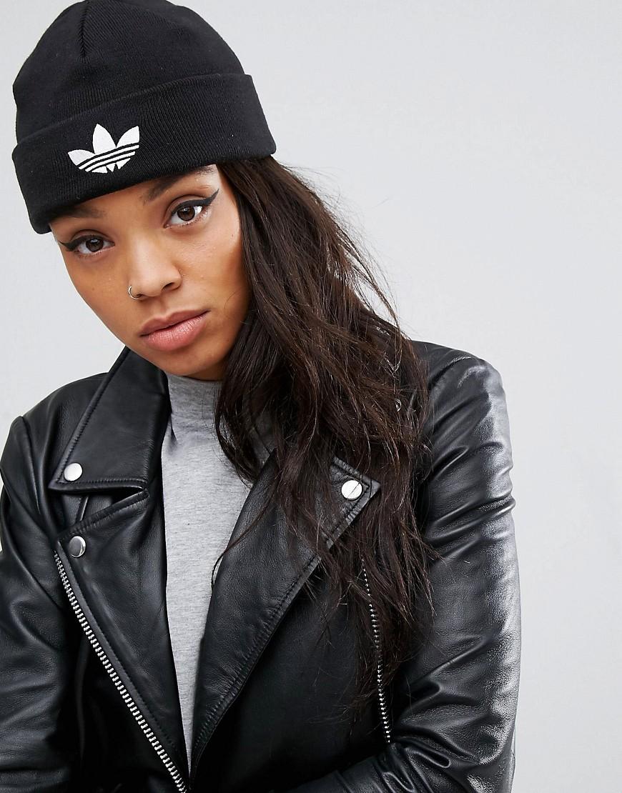 adidas trefoil beanie black
