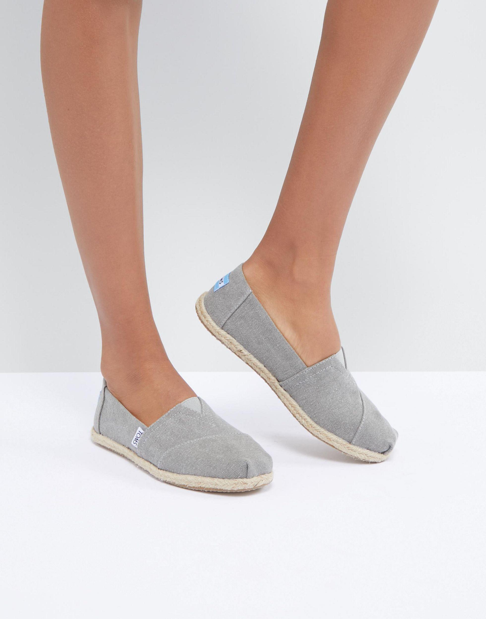 TOMS Vegan Canvas Role Sole Espadrilles in Grey Lyst Australia
