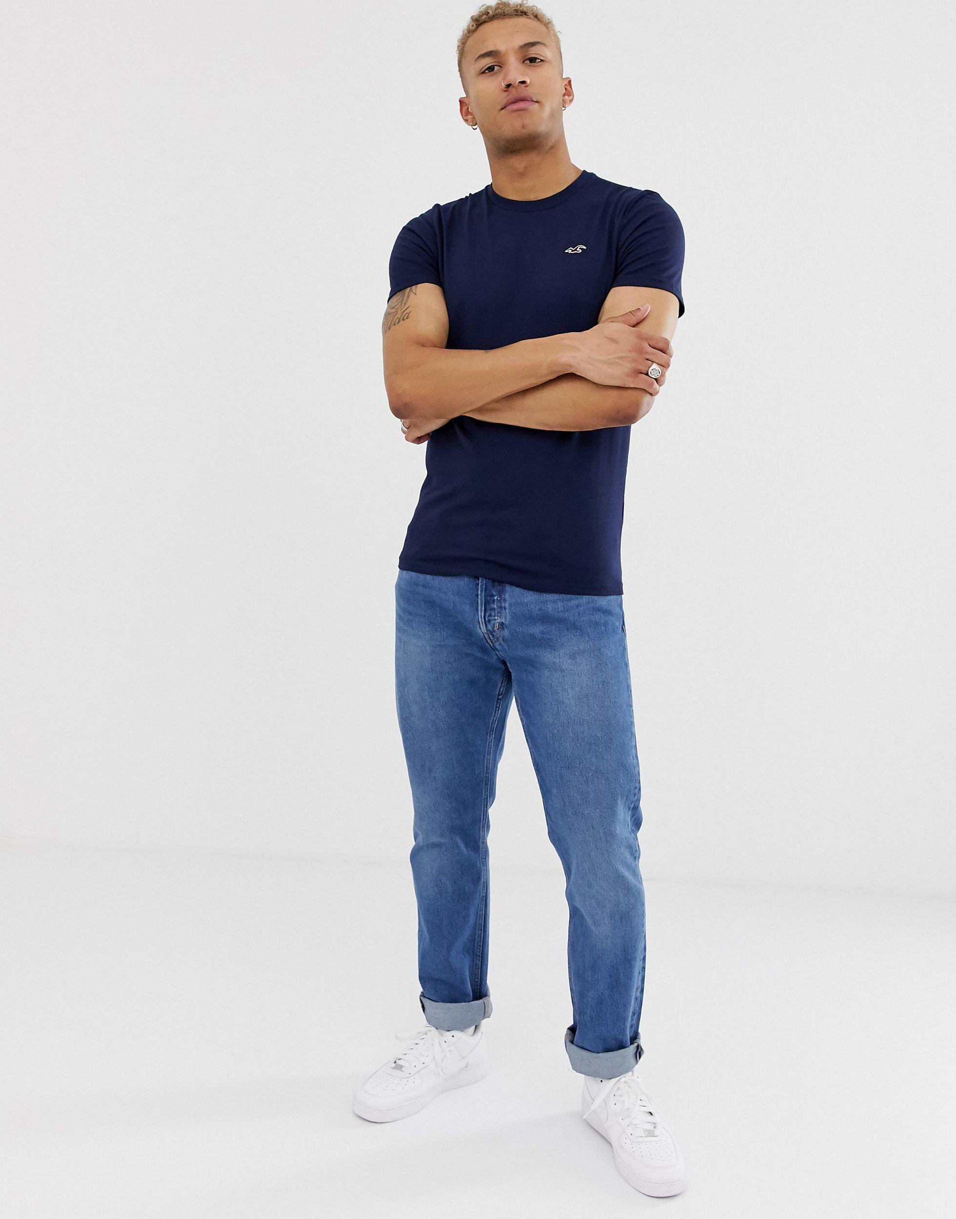 Hollister Cotton Crew Neck Seagull Logo 