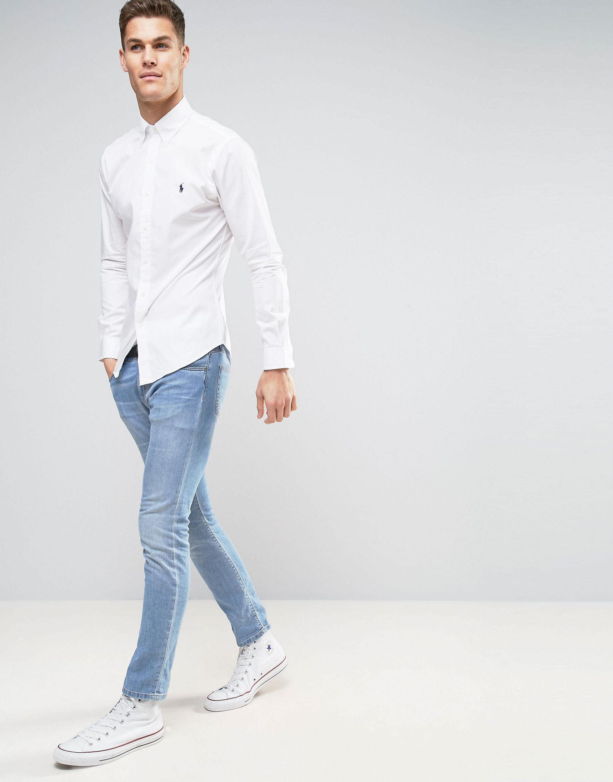 Polo Ralph Lauren Cotton Poplin Shirt Slim Fit in White for Men | Lyst