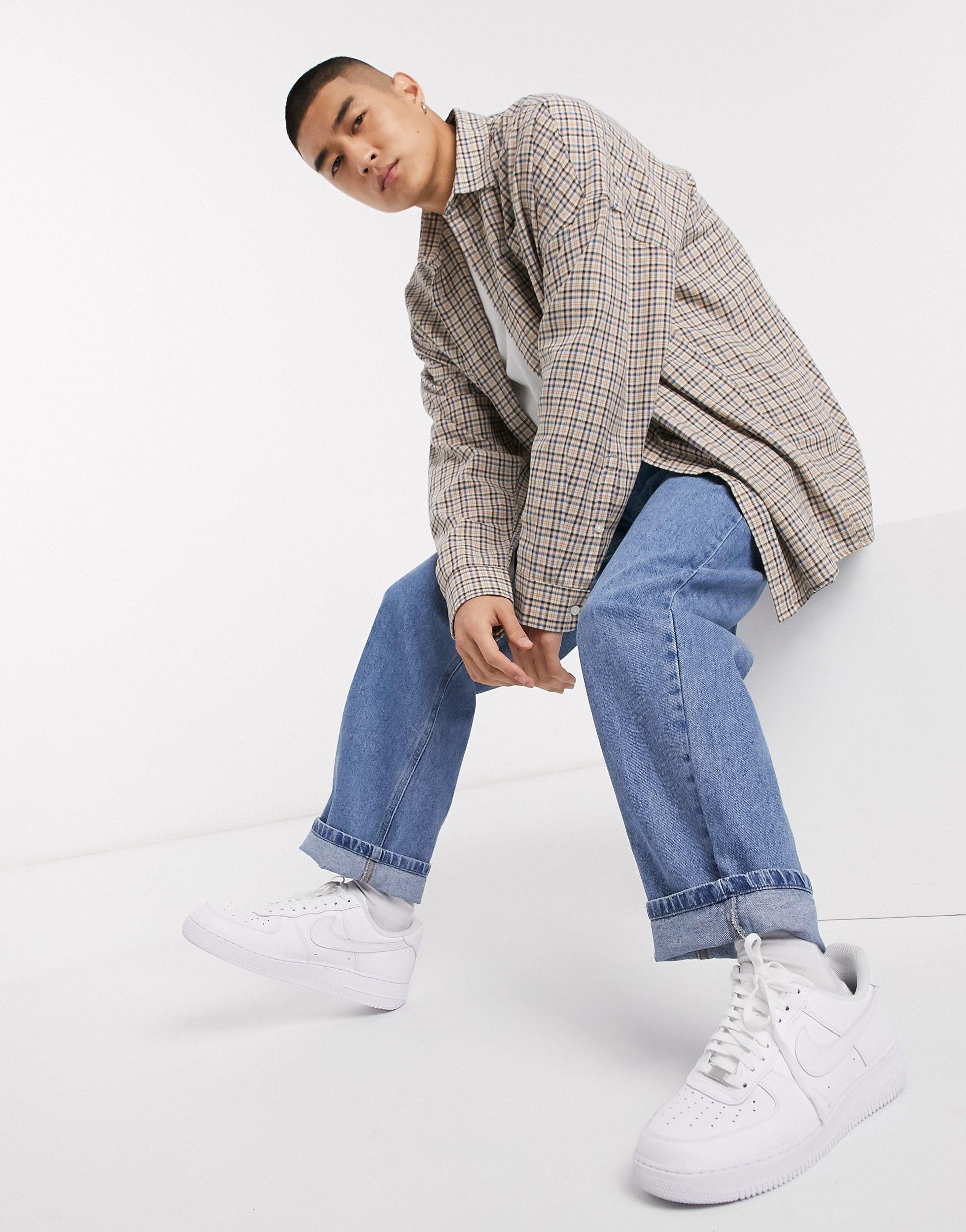 Collusion Drop Shoulder Oversized Check 