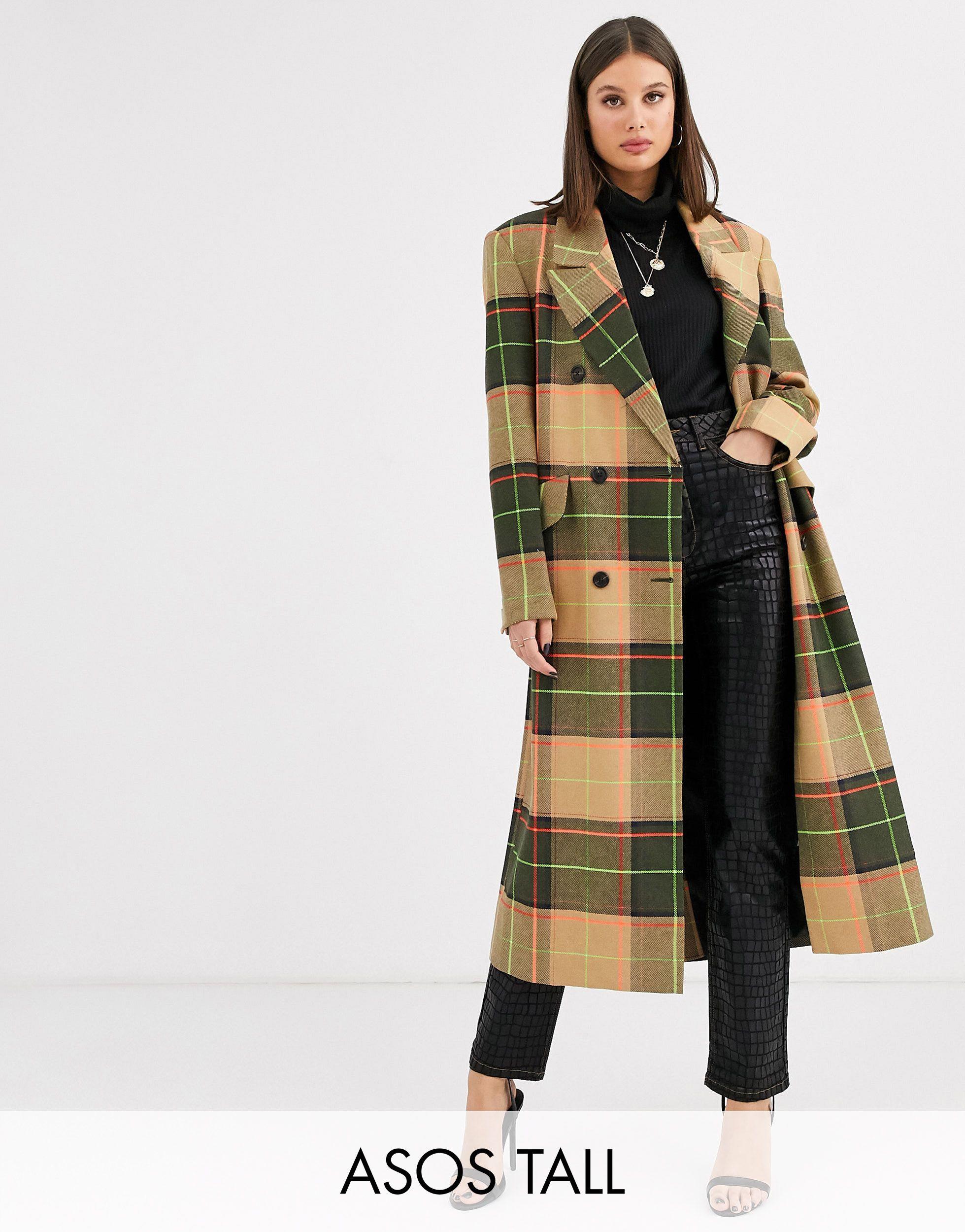 maxi check coat