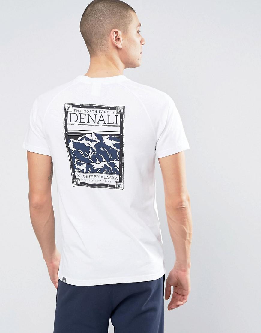 The North Face Denali Face T-shirt Back Print In White for Men | Lyst