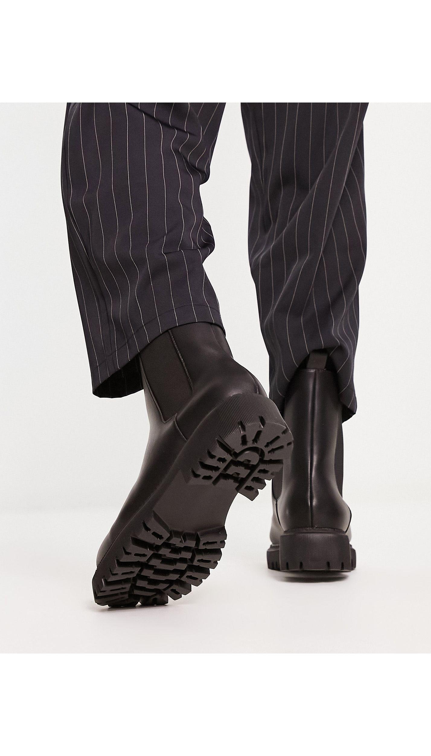 civilisere sikkert Stationær LONDON REBEL X Chunky Mid Calf Chelsea Boots in Black for Men | Lyst