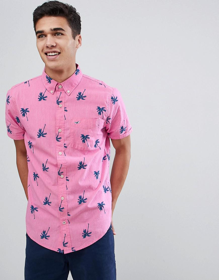 Print Shirt Slim Fit In Pink for Men 