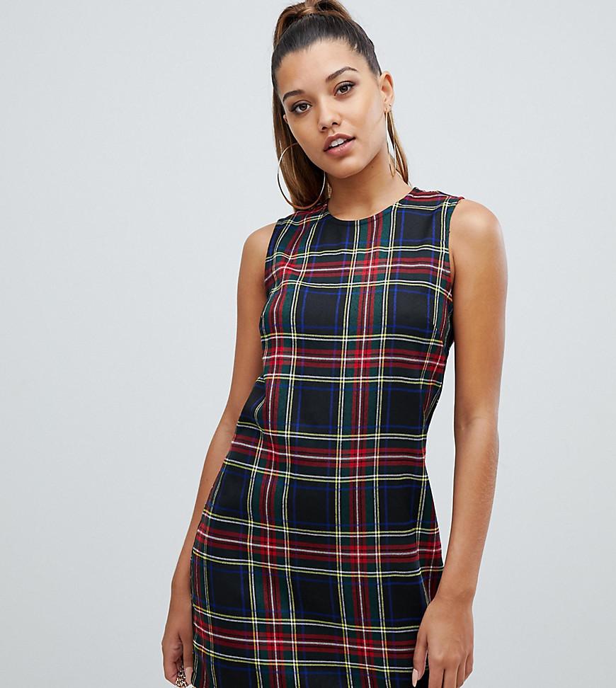 Sleeveless Shift Dress In Plaid