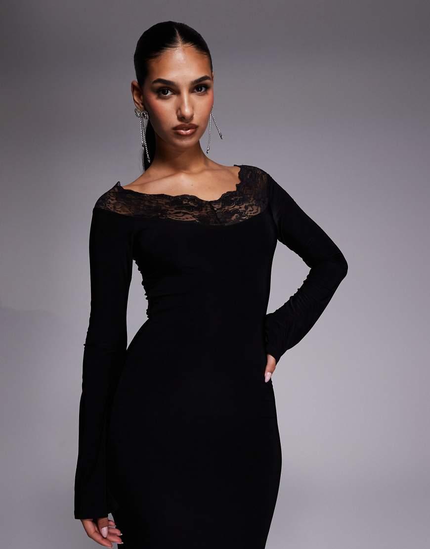 Black Long Sleeve Bardot Dresses for Women - Up to 85% off | Lyst UK