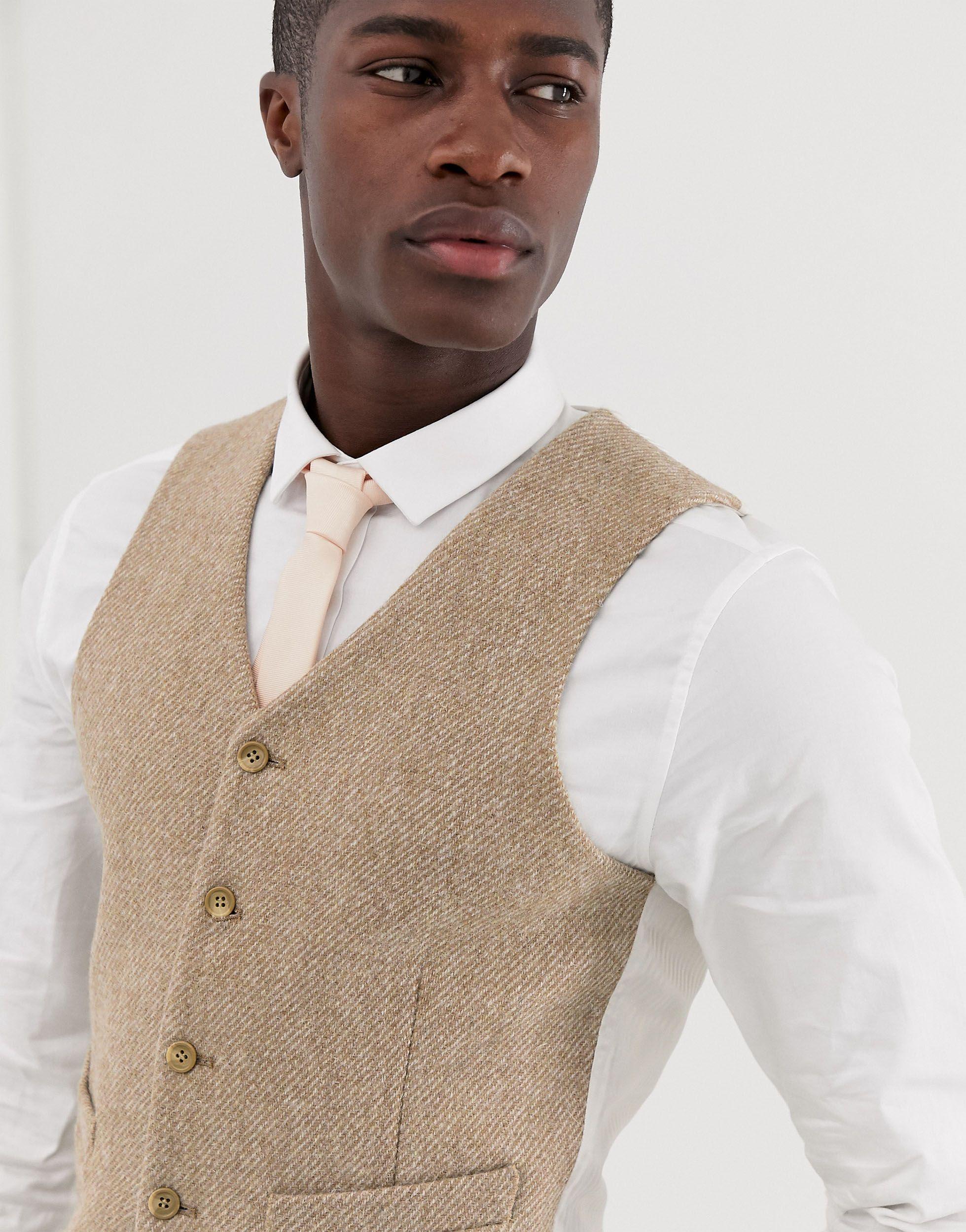 ASOS Wool Wedding Slim Suit Waistcoat for Men - Lyst