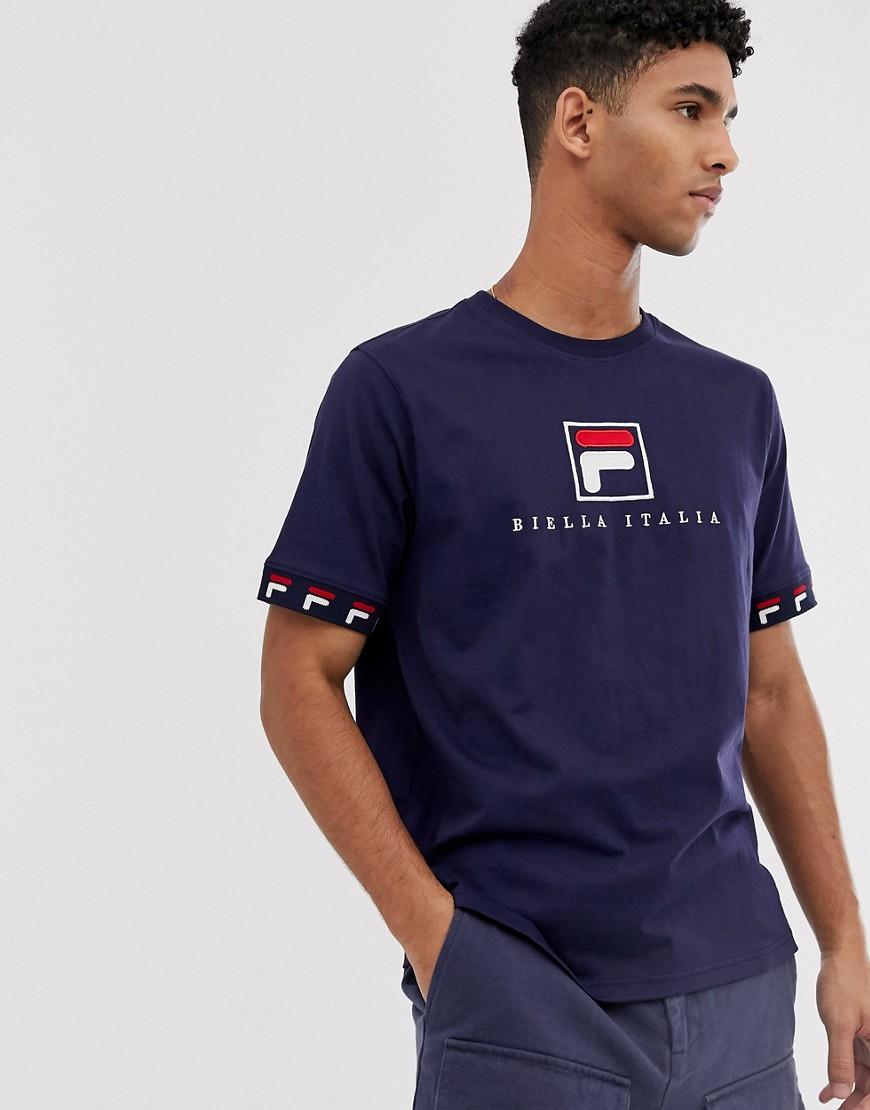 Fila Rosso Jaquard Rib Cuff T-shirt In Navy in Blue for Men - Lyst