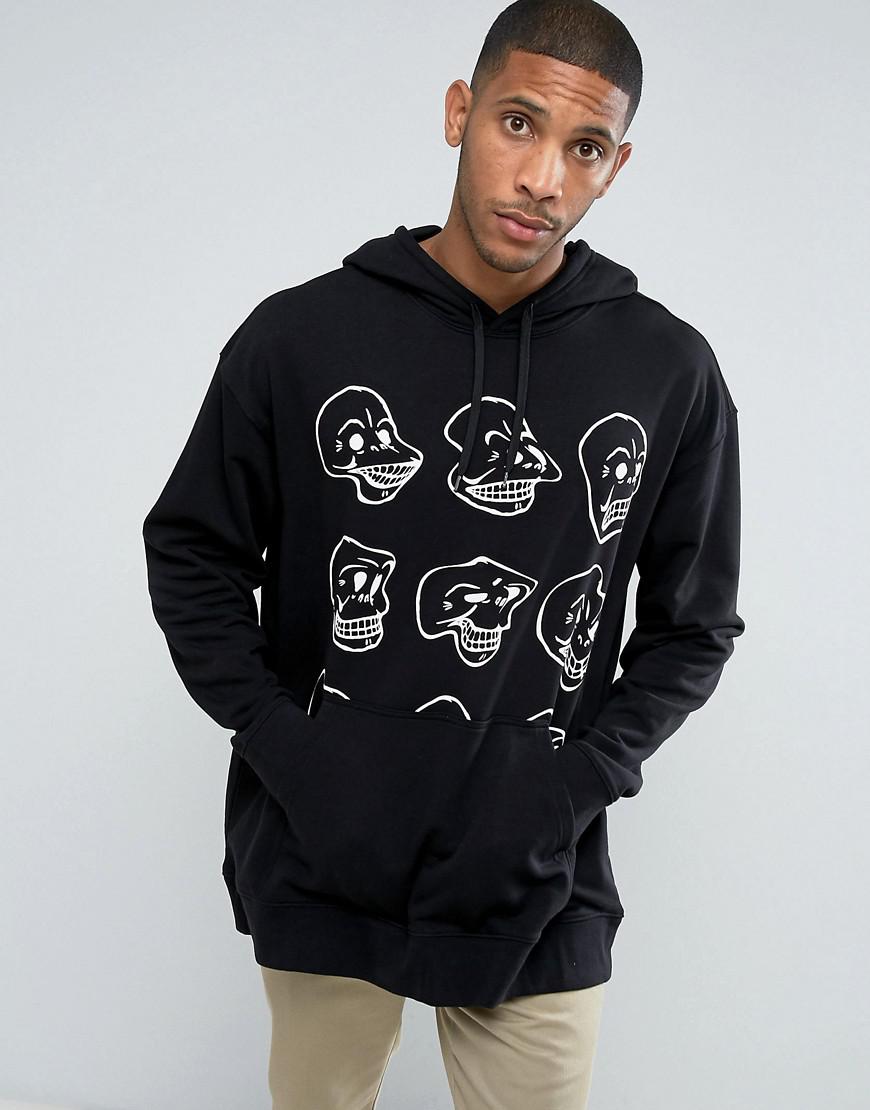 Cheap Monday Cotton Cynical Hoodie Distorted Skull in Black for Men - Lyst