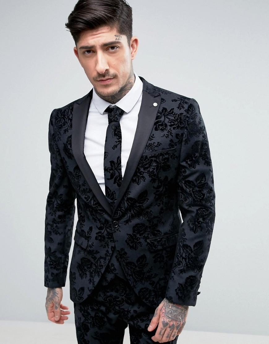 black floral dinner jacket