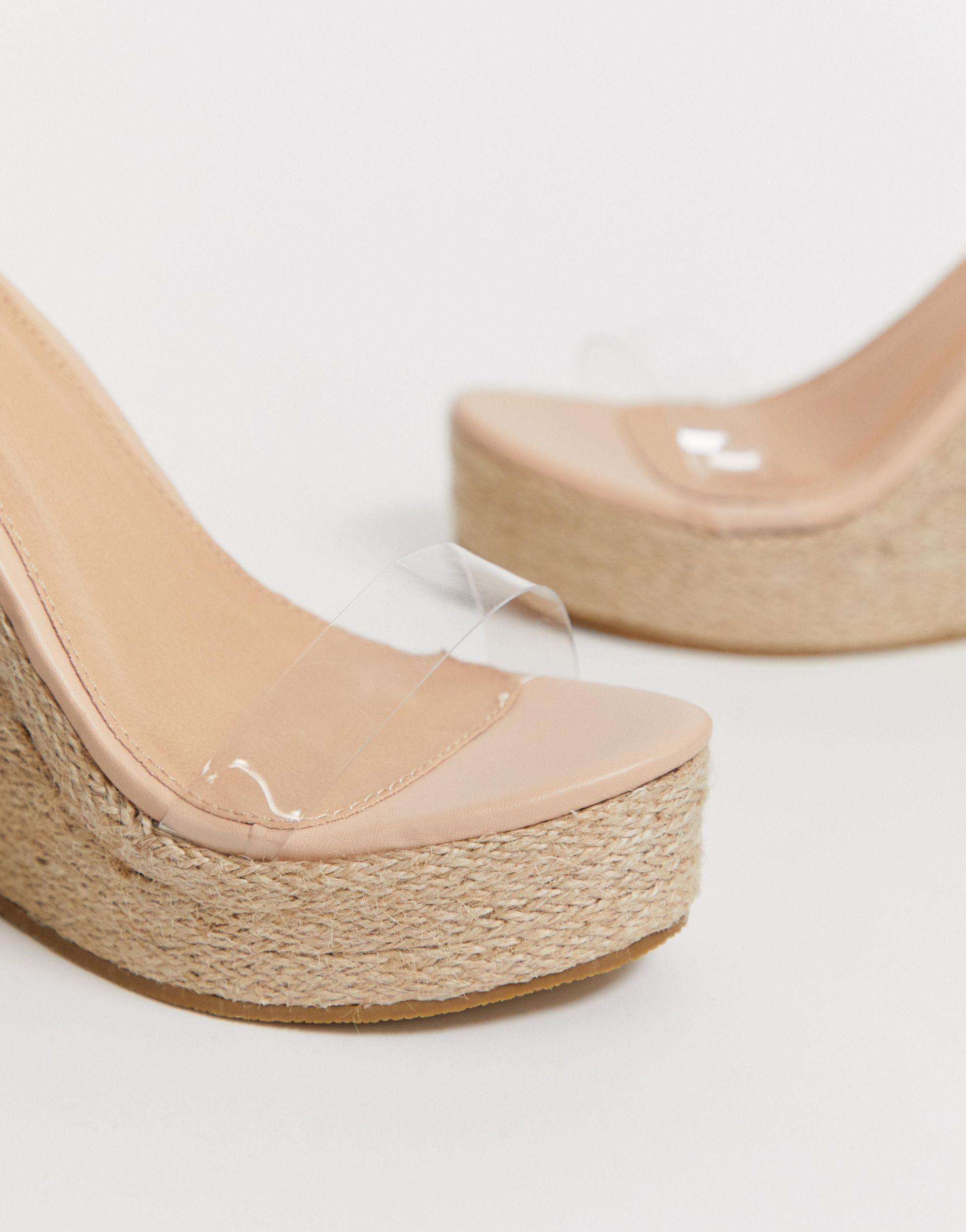 Cuñas con tiras transparentes sale