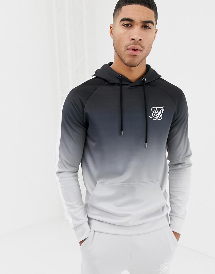 Sudadera negra y gris desteida con capucha de SIKSILK de Seda de color Gris  para hombre | Lyst