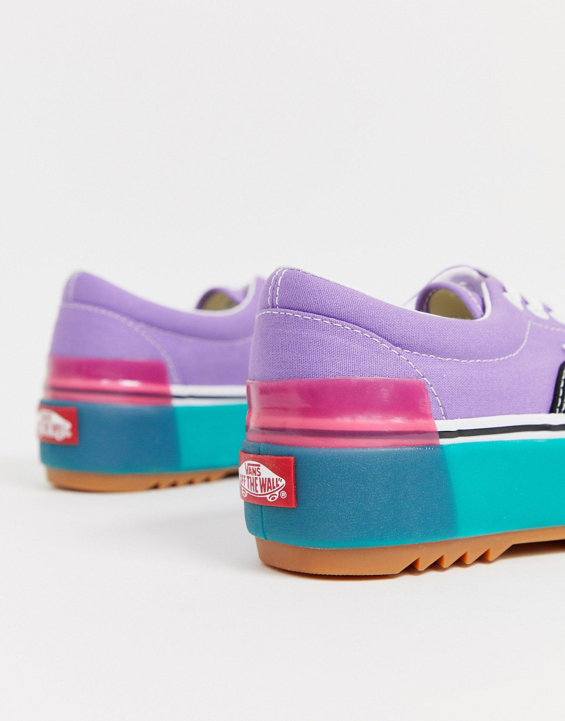 vans era stacked colour block trainers