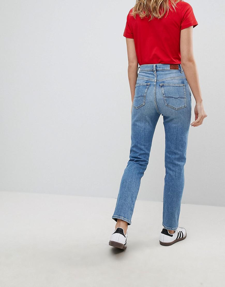 Pepe Jeans Betty High Waist Slim Mom Jean in Blue | Lyst UK