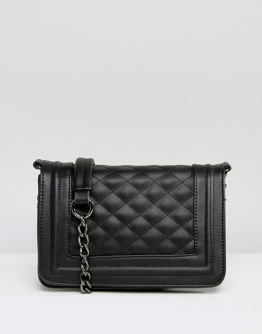 Black Boxy Quilted Tote Bag IUCN Water