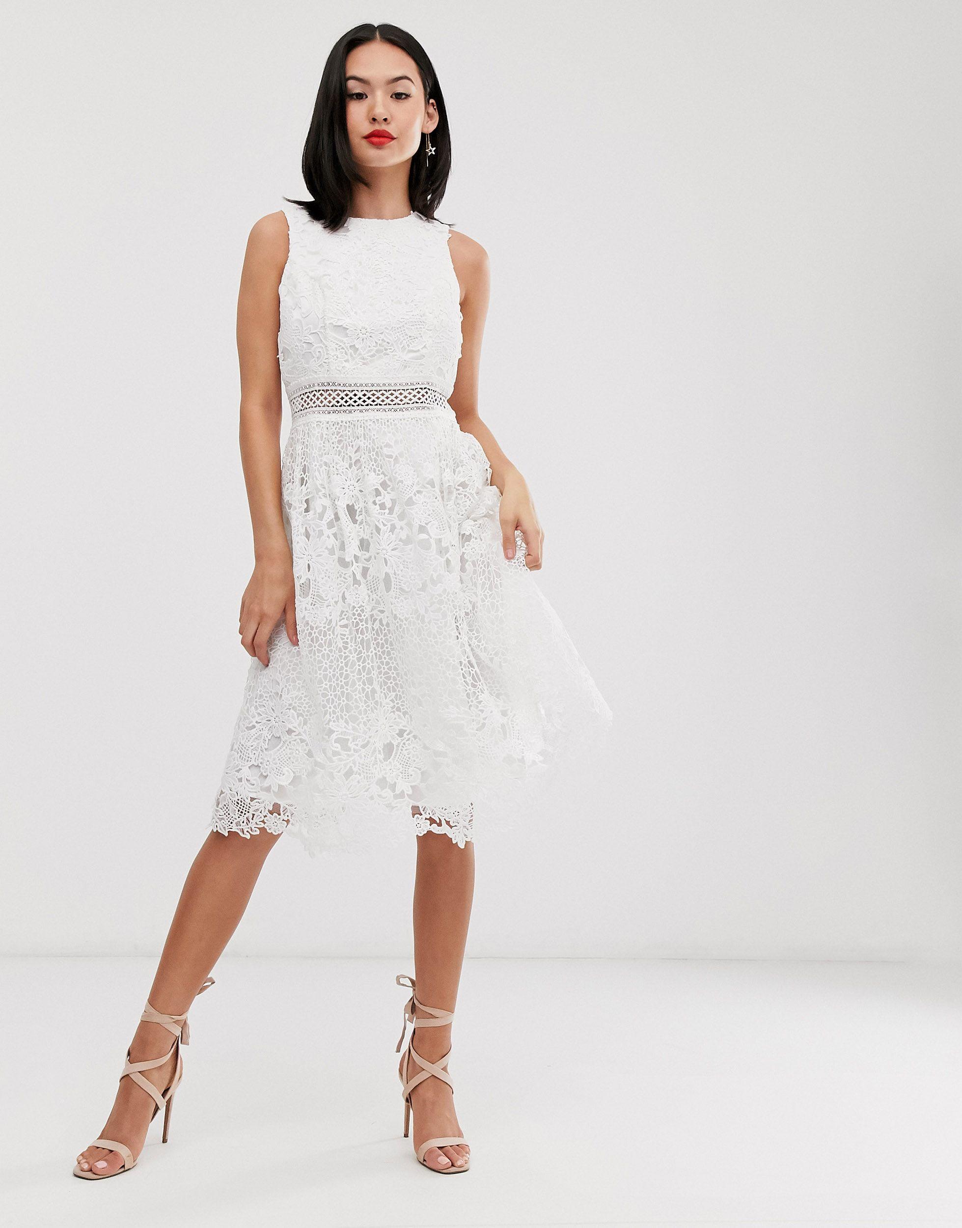 lace midi skater dress