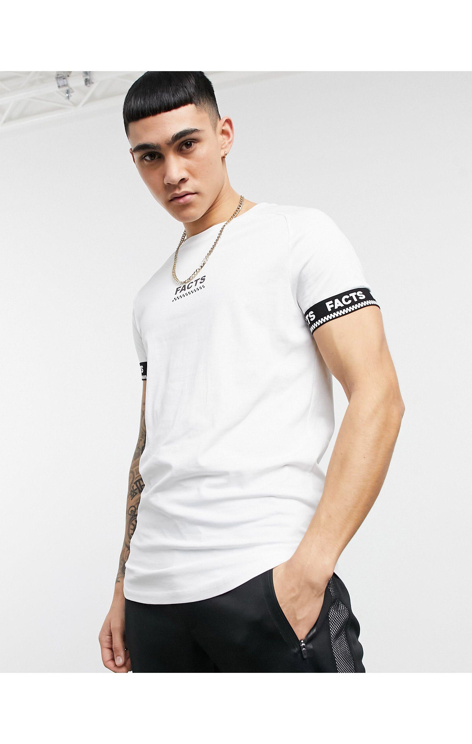 T-shirt attillata bianca con bordi elastici da Uomo di Bershka in Bianco |  Lyst