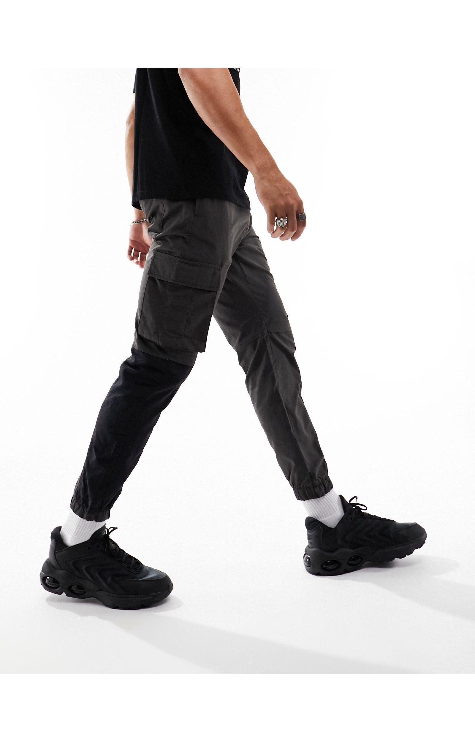 Brave Soul Cargo Pants With 3d Pockets in Black for Men