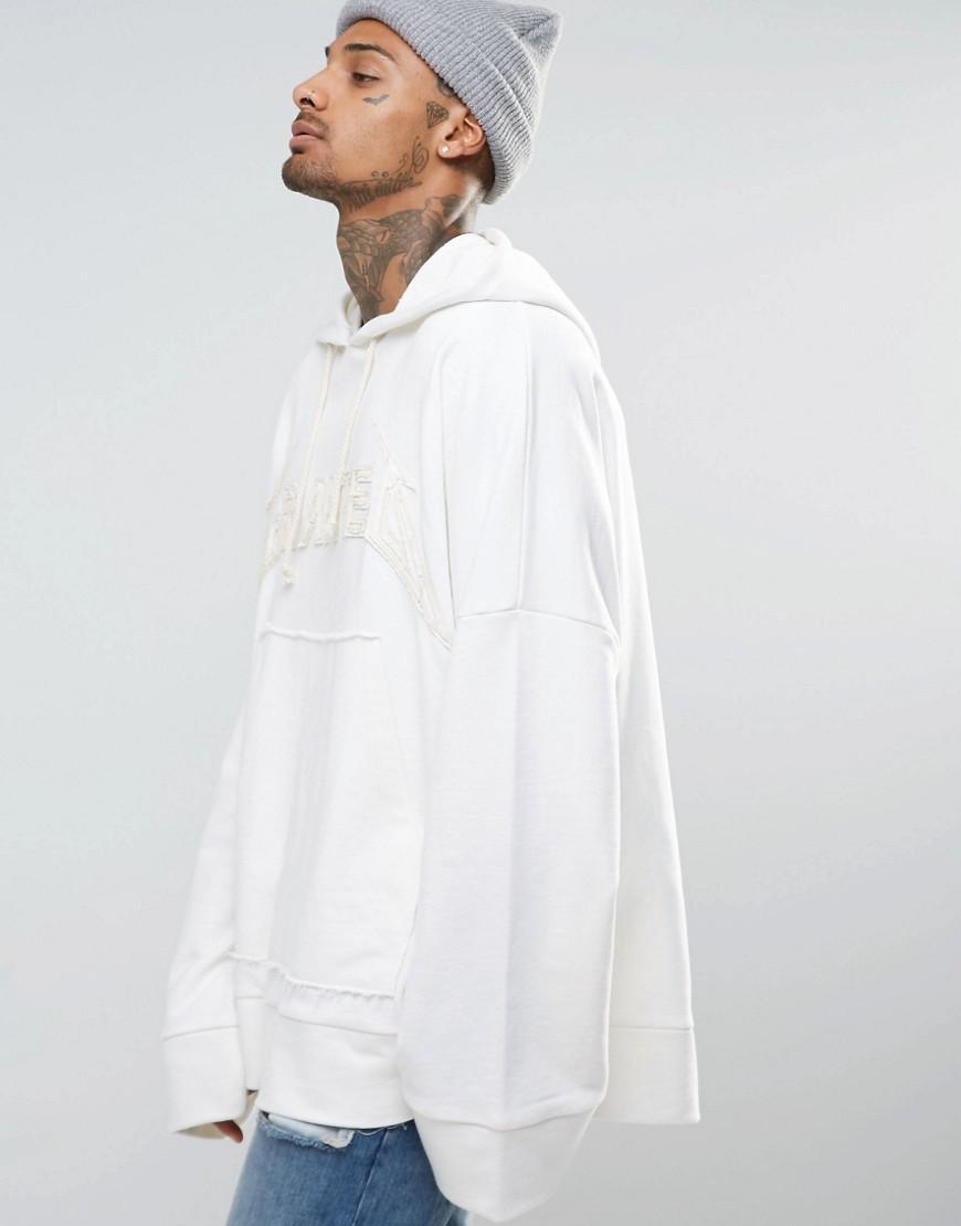 Granted Super Oversized Grunge Hoodie With Extra Long Sleeves in White for  Men | Lyst