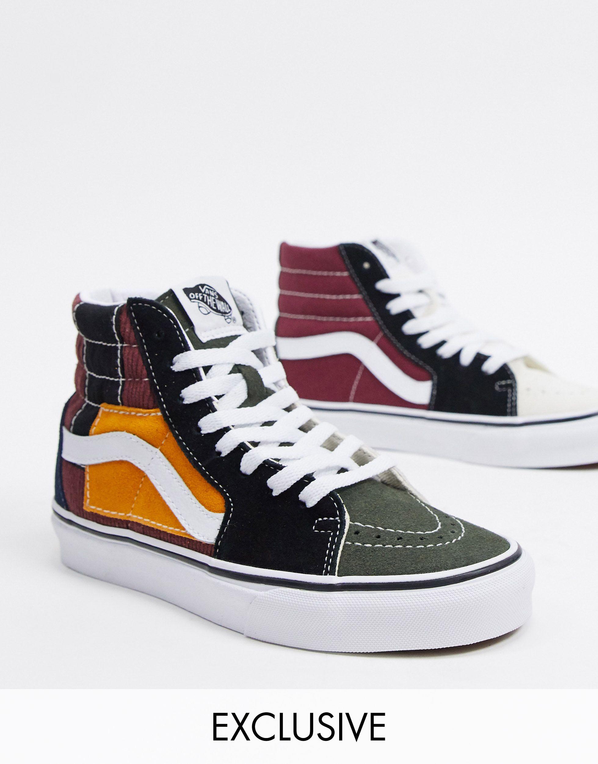 patchwork high top vans