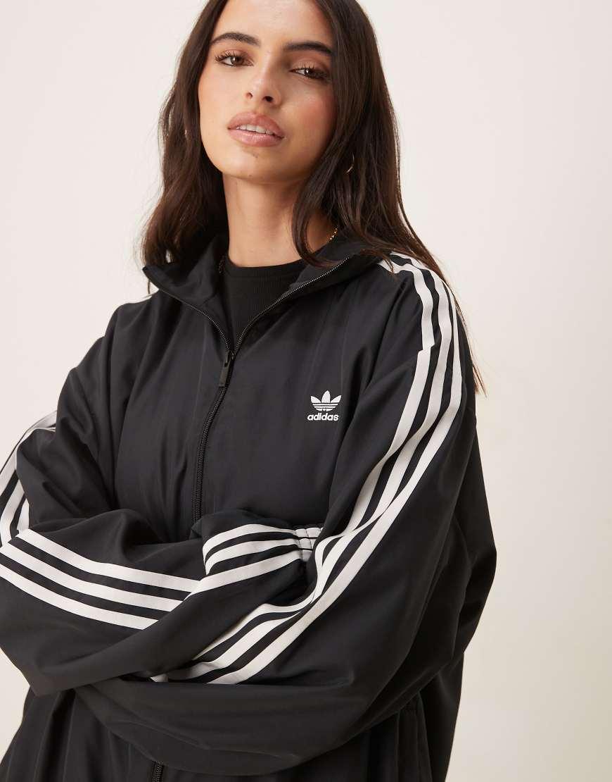 adidas Originals Firebird Oversized Track Top in Black for Men