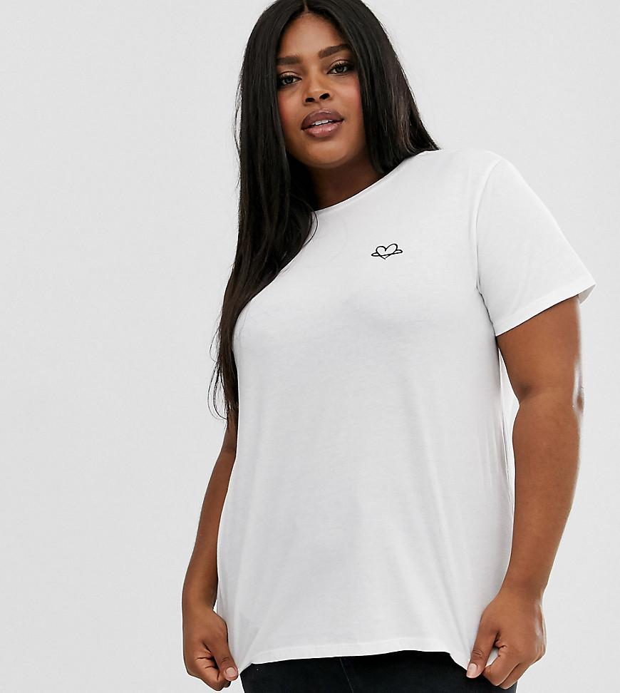 Asos Asos Design Curve T Shirt With Planet Love Motif In Organic
