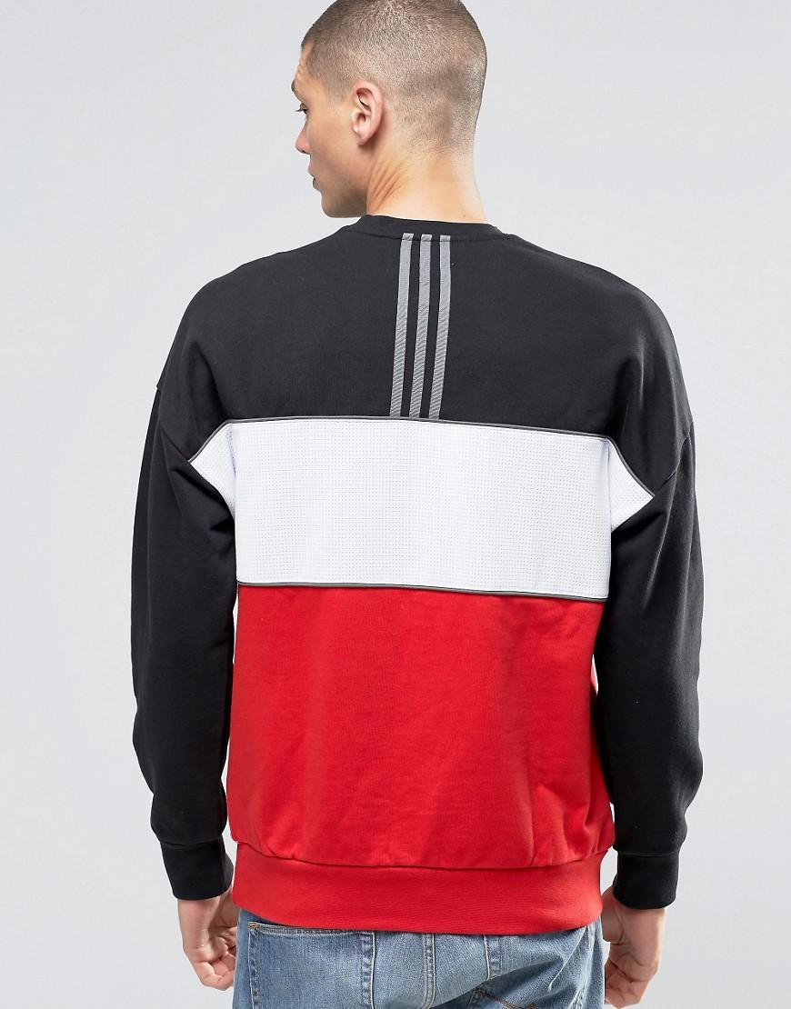 adidas Originals Id96 Crew Sweatshirt In Black Ay9252 for Men | Lyst