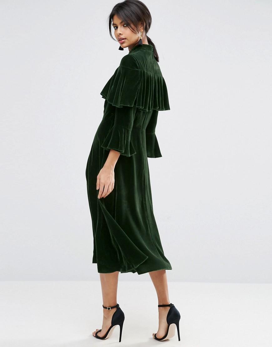 asos velvet midi dress