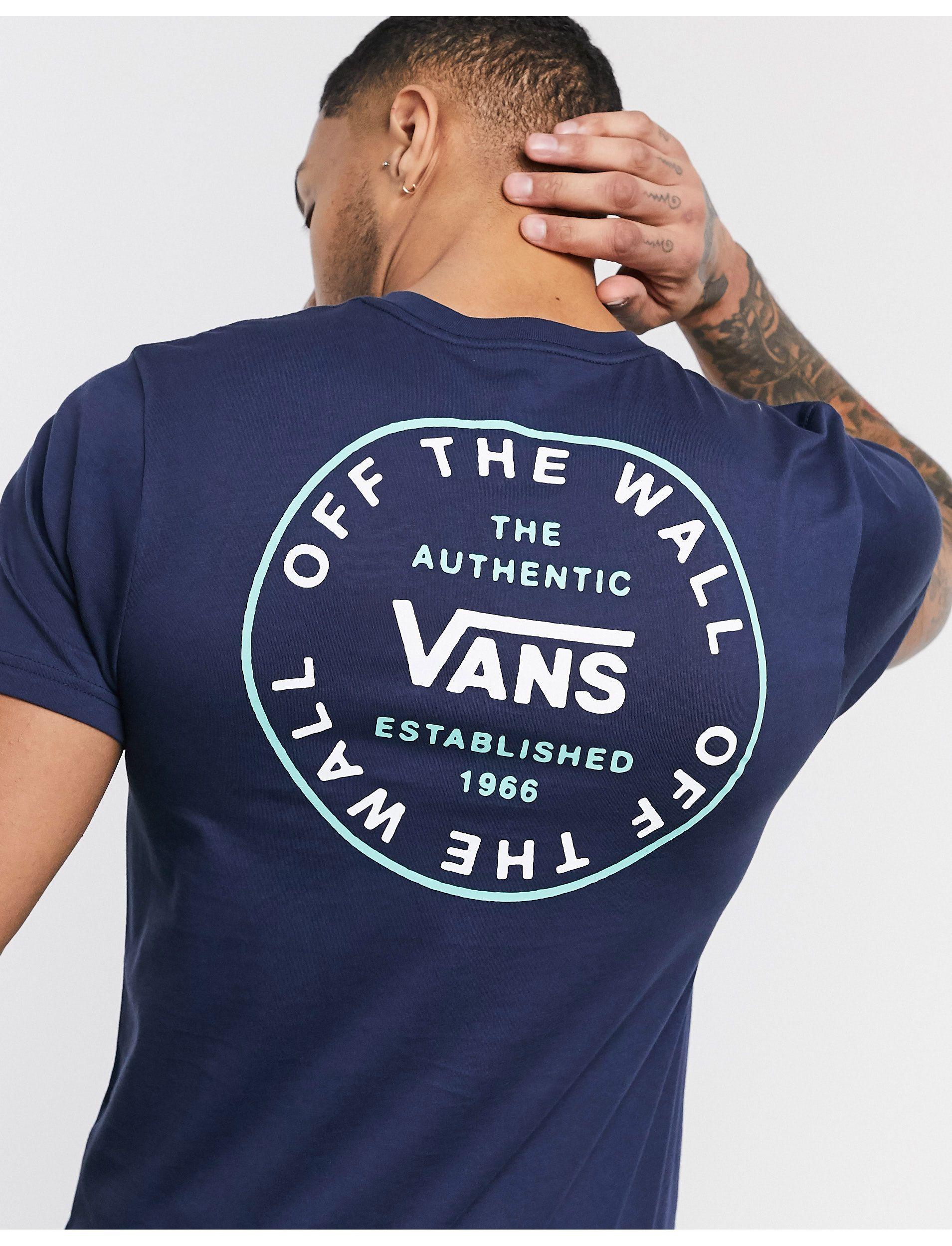 Vans Cotton Old Skool Circle Logo T-shirt in Navy (Blue) for Men - Lyst