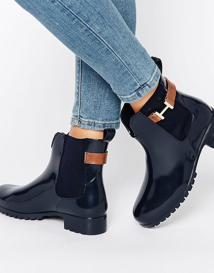 Tommy Hilfiger Leather Oxley Chelsea Boot Gumboots - Navy in Blue | Lyst