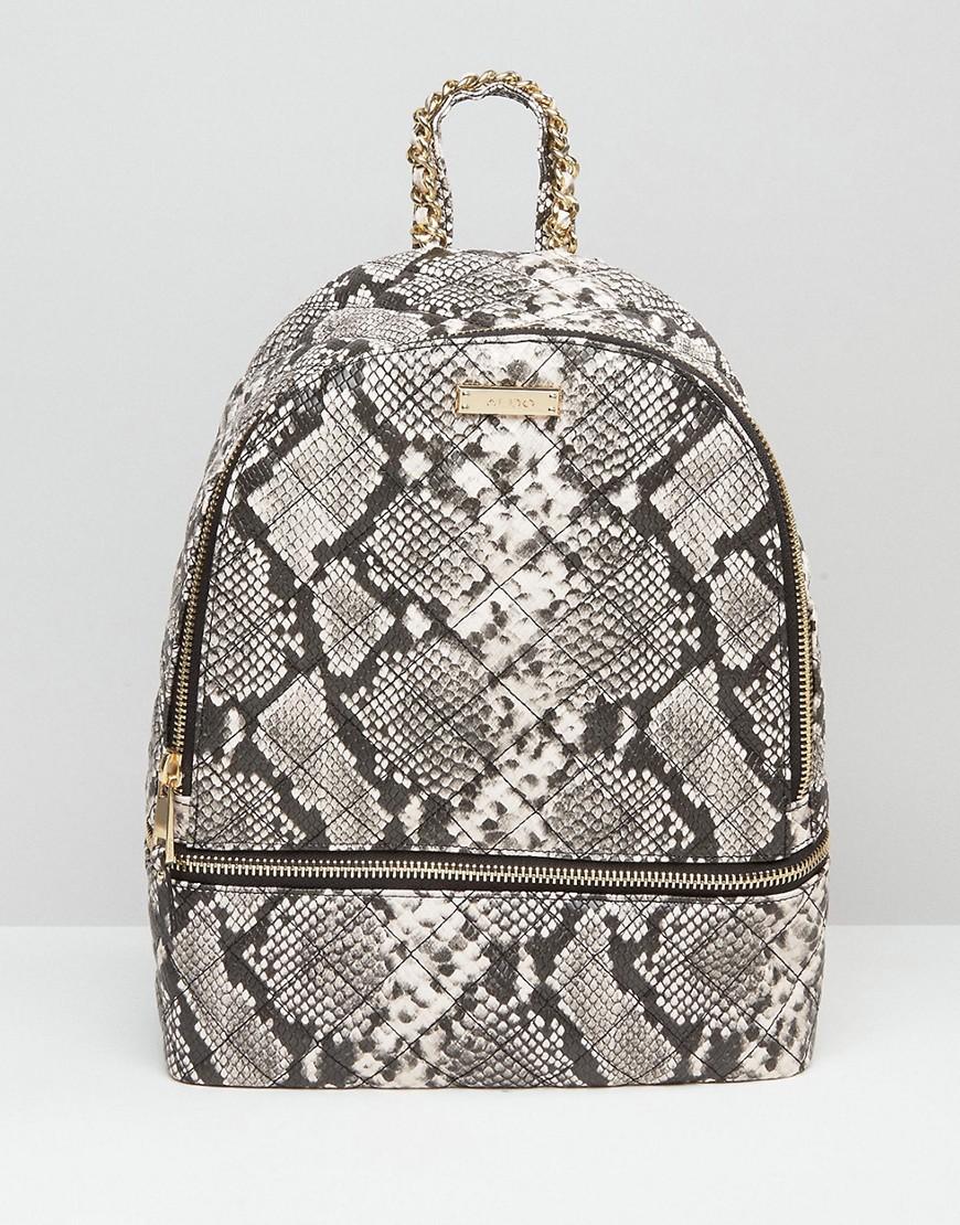 ALDO Faux Snake Backpack With Zip Around Pocket | Lyst