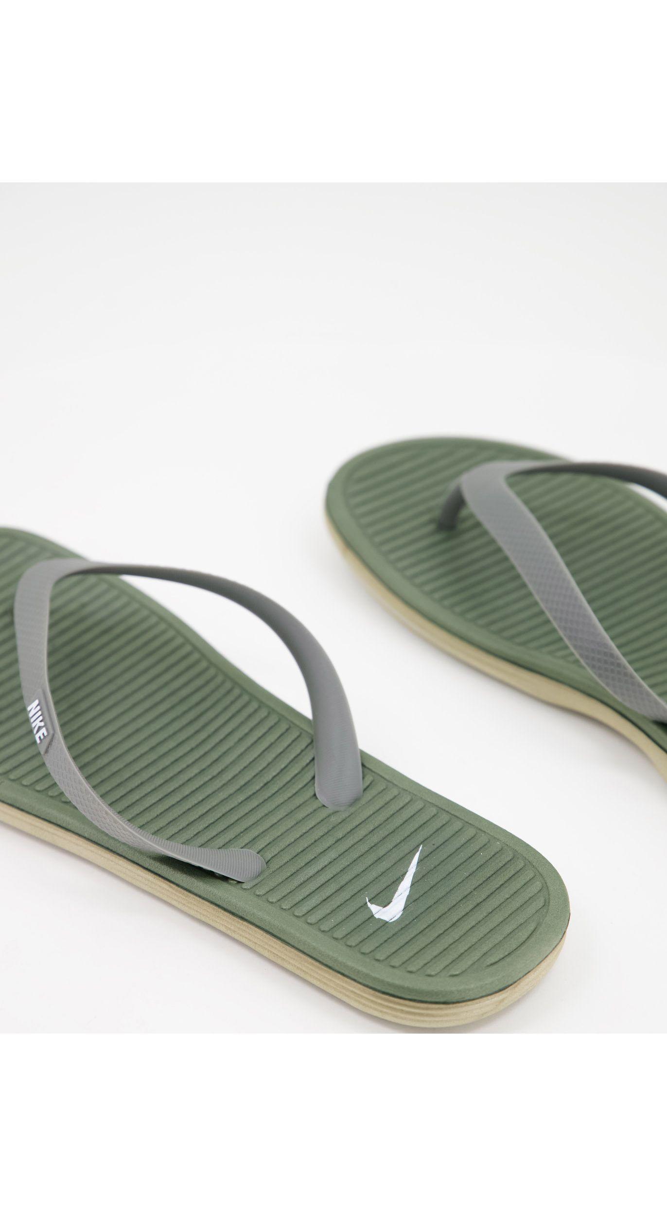 Nike Solarsoft Thong Logo Flipflops in Green for Men | Lyst Australia