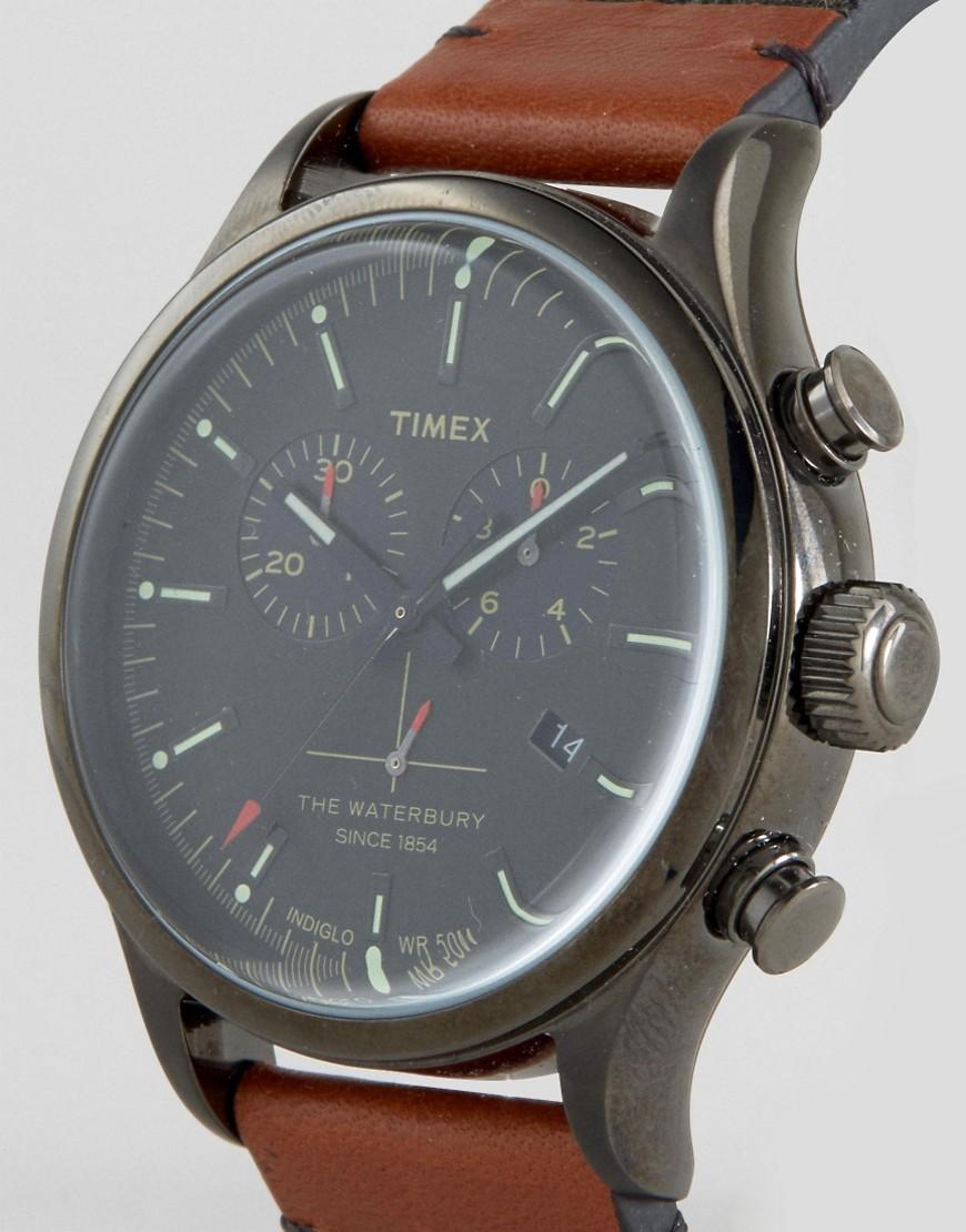 Timex Waterbury Chronograph Tweed Watch Grey in Gray for Men | Lyst